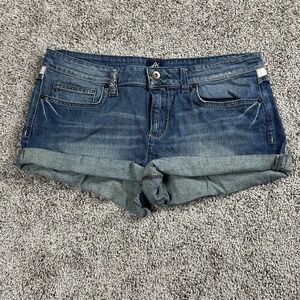 Authentic Icon Shorts Womens 30 Distressed Low‎ Rise Y2K Rodeo Festival Sequin